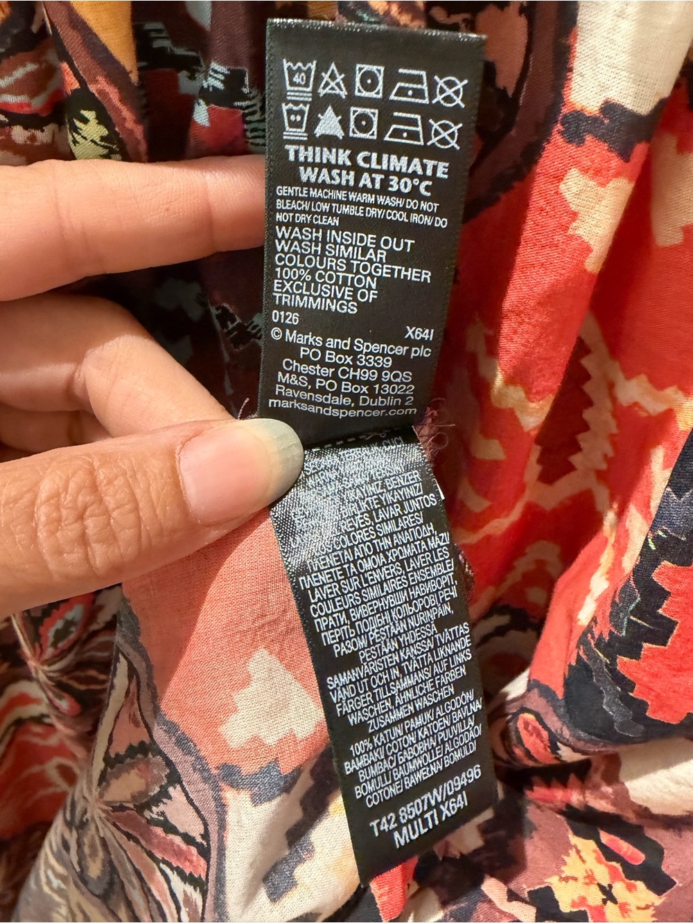 M&S Collection Pure Cotton Printed Kimono Midaxi Dress Size 10 - Picture 5 of 7